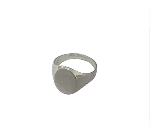 Anillo Sello Oval Liso Plata 925 