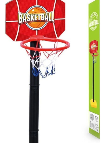 Aro Basketball+base Infantil Ajustable+pelota+inflador En Gr