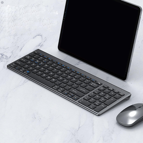 Teclado Inalámbrico Inalámbrico Con Cable Usb Plata