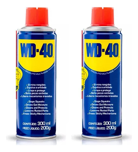 Kit com 2 Wd40 Lubrificante Spray Óleo Multiuso 300ml Desengripante
