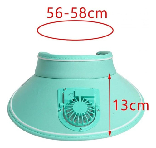 Sombrero Gorra Visera Con Ventilador Portatil Recargable