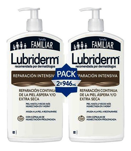 2 Crema Lubriderm Reparacion Intensiva 9 - mL a $71