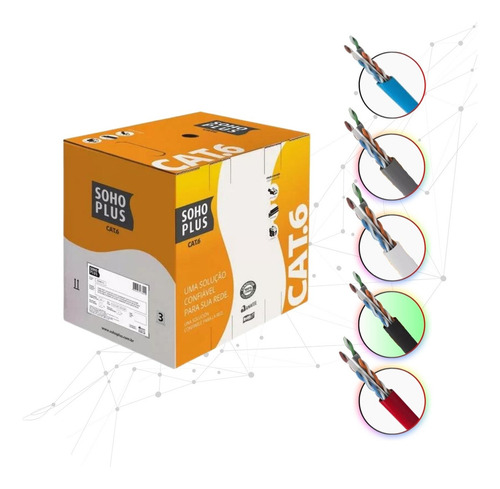 Furukawa Cable de red Utp Cat6 cm Soho Plus 24 awg 4p azul 305m color gris