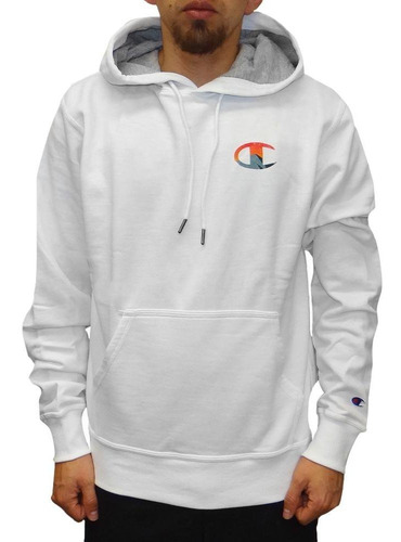 Hoodie Champion Gf89h586c Para Hombre-blanco