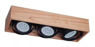 Plafón De Madera 3 Luces Lampara Ar111 36w Led 220v