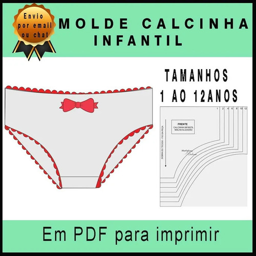 Molde Pdf De Calcinha Infantil Para Corte E Costura