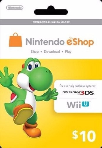Imagen 1 de 1 de Nintendo Eshop $10 Gift Card - Switch / Wii U / 3ds