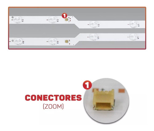 Kit C/ 2 Barras De Led Compatível Com Tv Ph32b51 Ph32b51dsgw