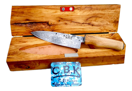 Cuchillo De Cocinero En Acero Damasco C.b.knives. 