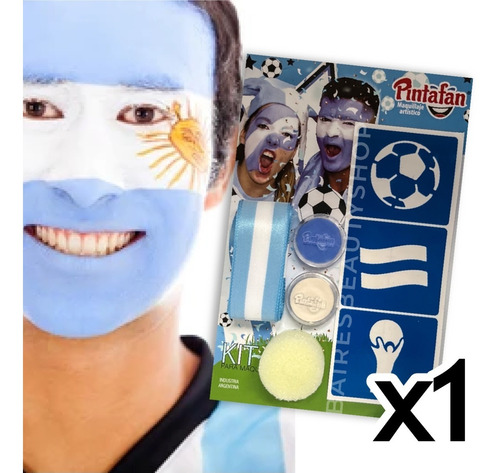 Kit Maquillaje Artistico Fútbol Argentina Mundial Pintafan