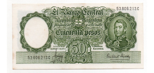 Billete Argentina 50 Pesos Moneda Nacional Bottero 2016 Sc-
