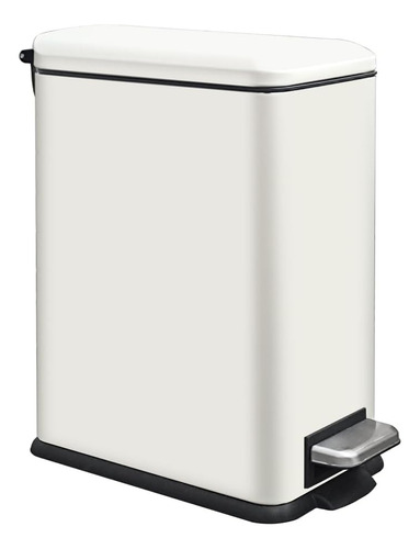 Batón De Baño De Galón Blanco Con Tapa, Cuenta Con Un Cubo Y