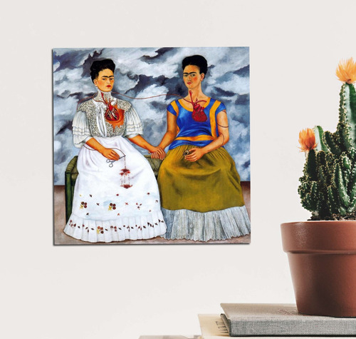 Cuadro 45x45cm Frida Kahlo Las Dos Fridas Pintura Famosa Art
