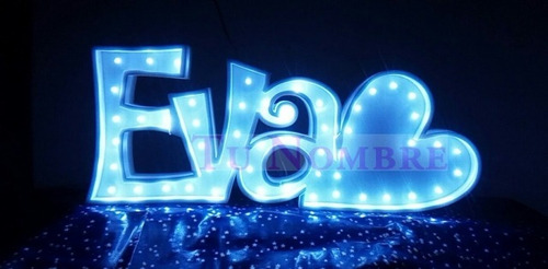 Nombres Iluminados 3 Letras 50 Cm - Polyfan Cartel Con Luces