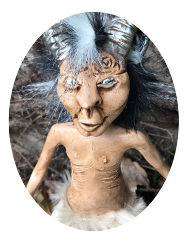 Imagen 1 de 4 de Fauno. Escultura Magica. Pieza Unica. Modelado A Mano. 32cm.