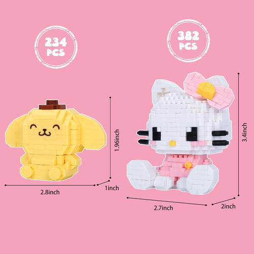 Kawaii Mini Building Blocks, 8 Piezas Lindas Figuras De Anim
