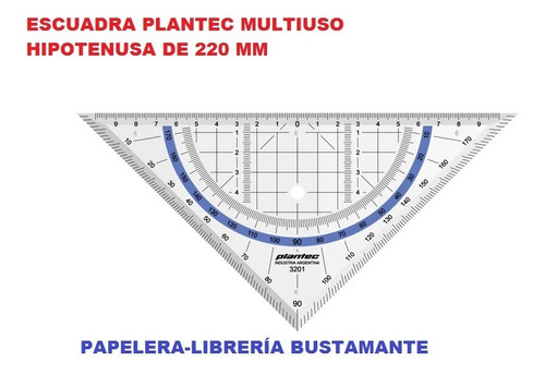 Escuadra Multiuso Plantec Hipotenusa 220 Mm Bisel Perimetral