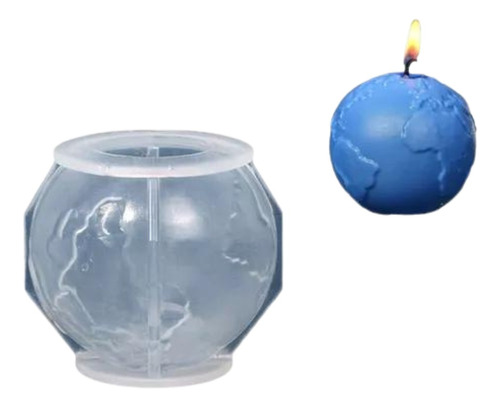 Molde Silicona Globo Terráqueo 3d Especial Velas, Resina,etc