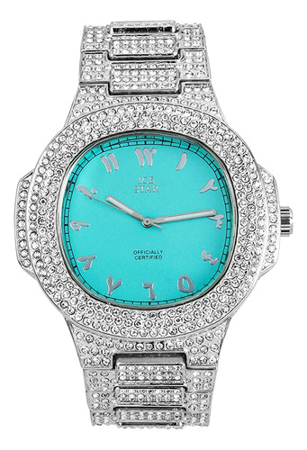 Ice Star Reloj Árabe Cuadrado De Diamantes Para Hombre Con