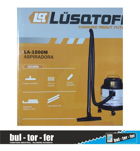 Imagen 5 de 9 de Aspiradora Polvo Liquido Lusqtoff 15 Lts La-1500 Tacho Inox