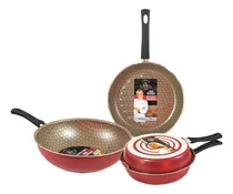 Comprar Set Cocción Antiadherente Rivoli Sartén Doble + Wok + Bifera