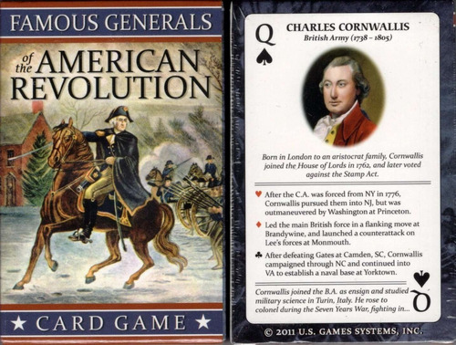 Famous Generals Of The American Revolution Playing Cards Usg