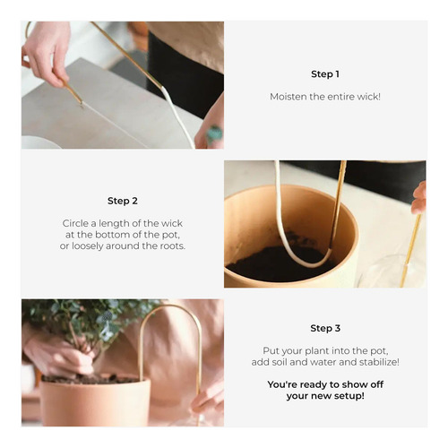 Riego Automático Mecha Para Plantas Diseño Escandinavo Mmg
