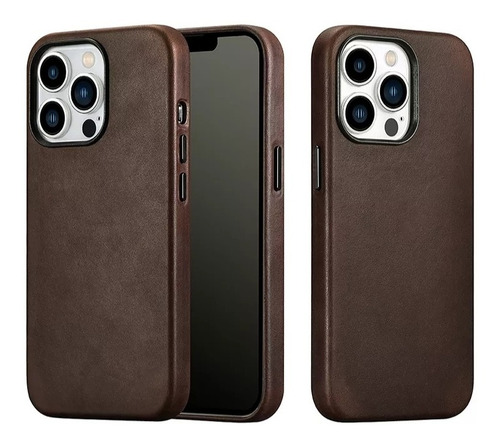 Case Para iPhone 16 Pro Max Em Couro Legítimo Magsafe Luxo