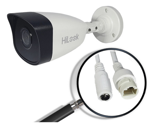 Câmera Ip Bullet 2mp 2.8mm Ir 30m H.265+ Poe Ip 67 Hilook