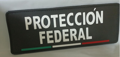 Insignia De Pvc Para Chaleco Fondo Negro Proteccion Federal