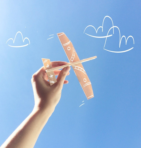 Crea Aviones Planeadores 2 Madera Balsa Set Arte Diseña Diy