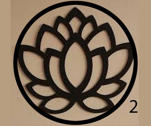 Flor De Loto 38 Cms, Terciado Eucaliptus Ó Mdf Pintado