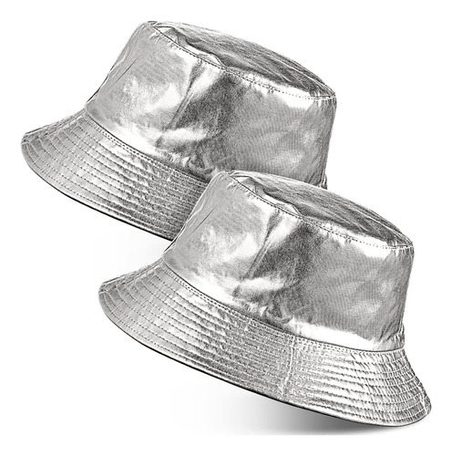 Satinior 2 Piezas Sombrero De Cubo Metálico Unisex Sombrero 