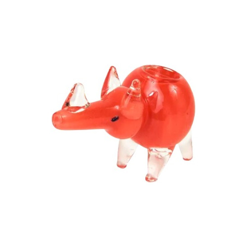 Pipa De Vidrio Animal Peq - Rinoceronte Rojo / Growlandchile