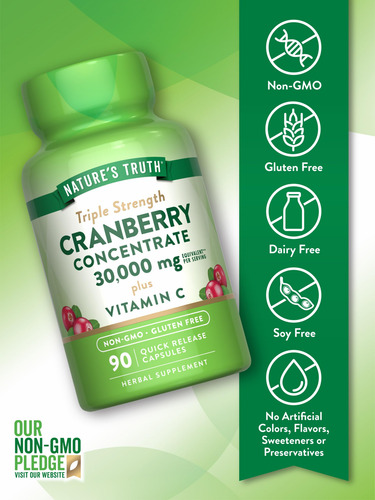 Nature's Truth Arándano 30000mg Y Vitamina C 90 Cápsulas