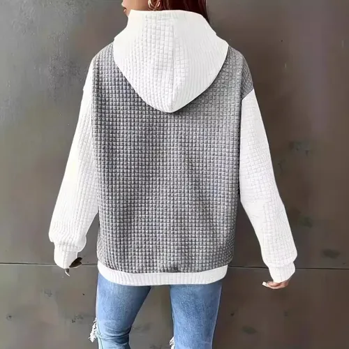 Chaqueta Tipo Sudadera Con Capucha Color Block
