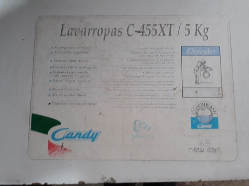 Repuestos Lavarropas Candy C 455 Xt
