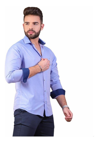 Imagem 1 de 2 de Camisas Social Masculina Slim Fit - P Ao Gg + Brinde