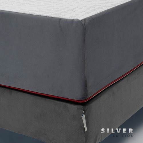 Colchón King Size De Memory Foam - 20 Cm | Silver Edition Color Blanco Con Gris