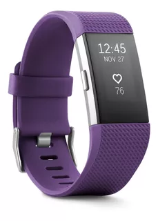 Pulsera Fitbit Charge 2 Heart Rate Fitness, Ciruela, Grande