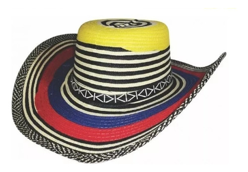 Sombrero Costeño Alon  En Nylon Colombiano Bandera Fiesta
