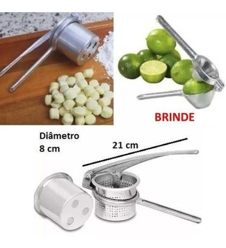 1 Espremedor Amassador Batata C/ Nhoqueira + Brinde Limão