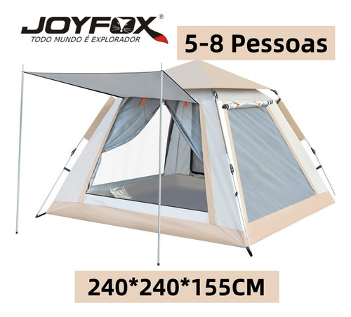 Barraca Camping Automatica Impermeavel 1500mm 5-8 Pessoas 240*240*155cm Joyfox