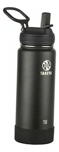 Takeya Actives Botella De Agua Aislada Con Tapa De Paja