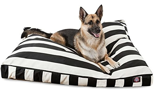 Majestic Pet Vertical Stripe Rectangle Dog Bed, Black, X-lar