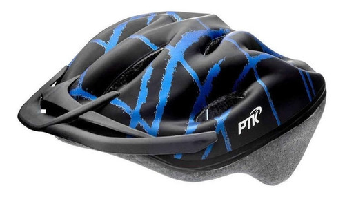 Capacete Ptk Bike Podium Preto/azul Fosco C/regulagem