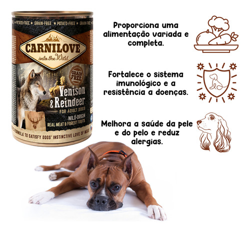 Petisco Para Cães Sabor Rena E Veado 400g Carnilove Úmido