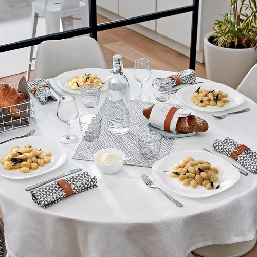 Imagem 2 de 5 de Prato Raso 27cm Parma Opal Glass Cozinha Gourmet - Bornioli