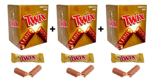 Kit Chocolate Twix Com 3 Caixas Doce Atacado Pronta Entrega