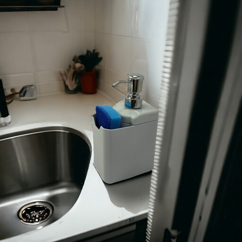 Porta Esponja Com Bomba Fixação Adesiva Para Cozinha